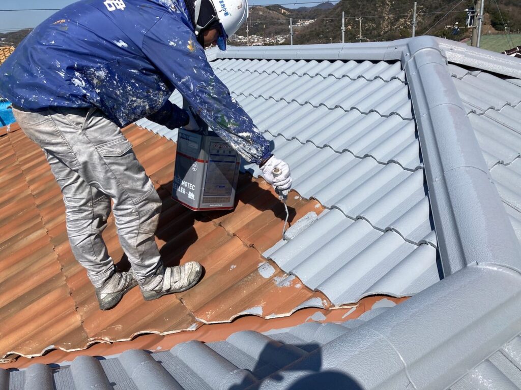 神戸市須磨区横尾S様邸屋根下塗り