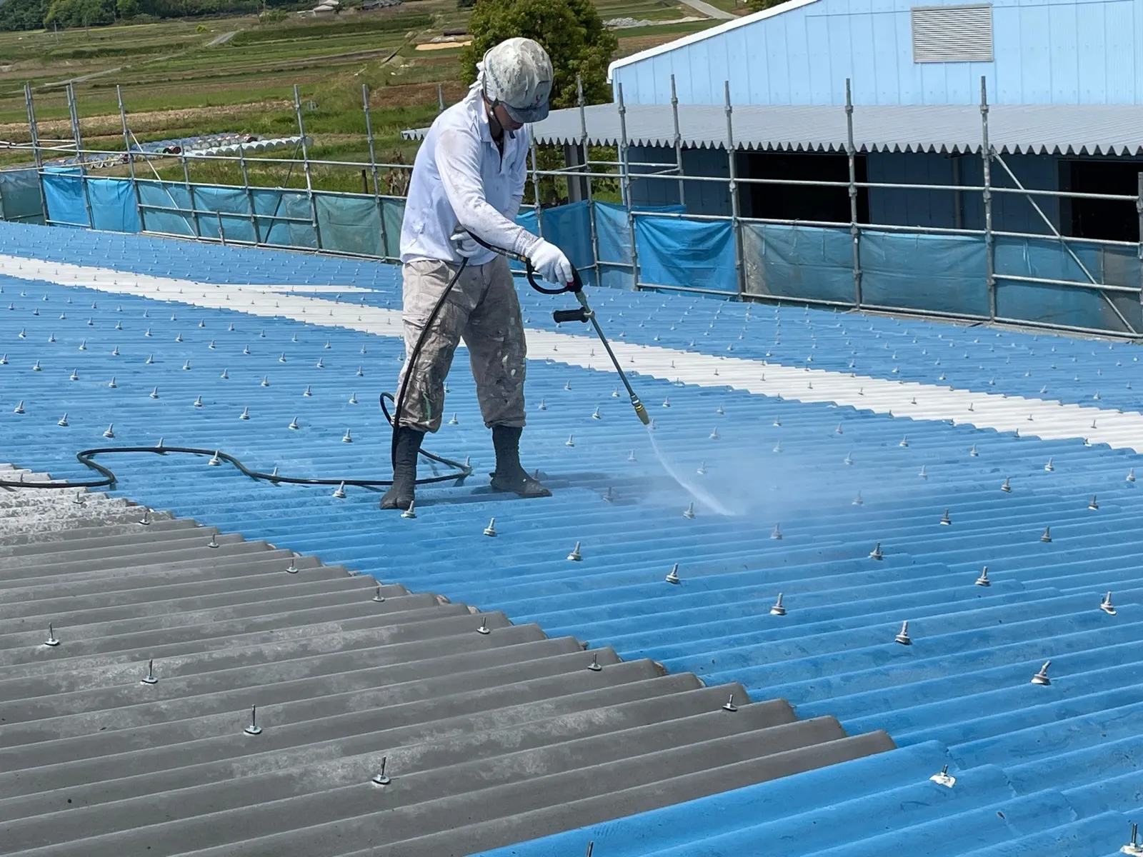 小野市福住町　天満サブ化工㈱高圧洗浄